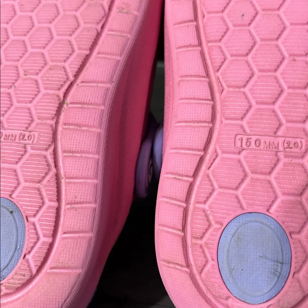 PRE OWNED Toddler Pink & Purple Clogs 150 MM CONVERTS TYPICALLY TO 7.5-8